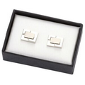 2 Tone Silver Metal Cufflinks